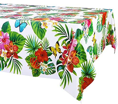PHOGARY 3 PCS Tischdecken für Hawaiianische Partydekoration, Luau Party Tischdecke, Rechteckig Tischdecken, Aloha Hawaii Sommer Geburtstag Mädchen Party