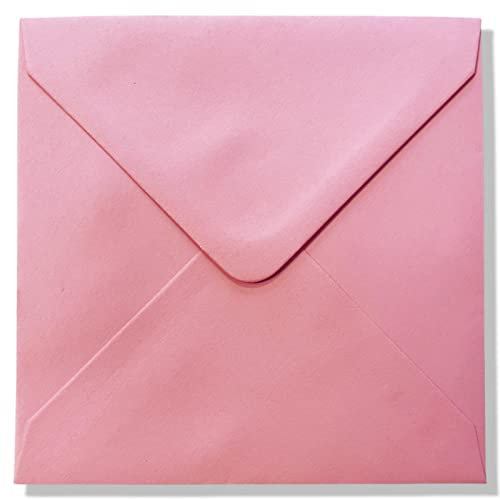 Quadratische Luxus-Umschläge - 14 x 14 cm - 140 x 140 mm - 110 g/m² (Babyrosa, 50)