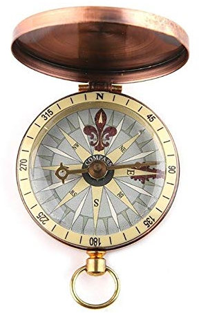 RH-HPC Kompassüberleben. Weinlese-Kupfer-Schlag-Abdeckung Metall-Taschen-Uhr-Kompass Camping Wandern Wassersport Wassermeer überleben Kompass