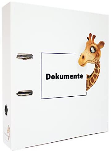 ADINA Motivordner 8cm (Motiv Giraffe - Dokumente)