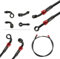 Fireyouracing Motorrad-Bremsschlauch, geflochten, 400–2400 mm, hydraulisches Kupplungsrohr, Öl, DOT, Flüssigkeitsleitung, Dirt-Pit-Straßenrennrad, Entfernen von Armaturen, (schwarze Farbe, 2400mm)