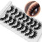 Faux Cils 8 Paires- 8D Faux Cils Naturel à la Main Ultra-Minces Cils Professionnel Cils Noir Réutilisables (QZ-12)