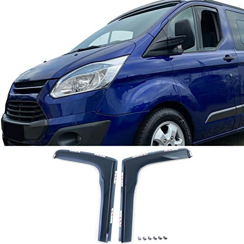 Windabweiser Regenabweiser Windschutz Schwarz Smoke für Ford Transit Custom ab12
