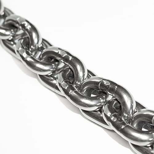 Edelstahlkette Kette Kettenglieder Absperrkette Rundgliederkette - 1 Meter 7 mm Rundstahlkette kurzgliedrig Meterware rostfrei für Boxsack Hängesessel Verlängerung aus Edelstahl V4A von PRIOstahl