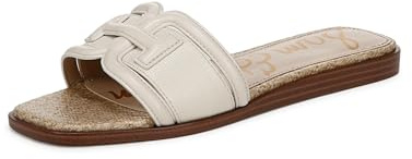 Sam Edelman Flat Sandal Shoes for Women - Irina Medium Fit Ivory Leather UK 6