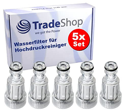 5 x Trade-Shop Water Filters (3/4 Inch) Compatible with Stihl, Compatible with Bosch, Compatible with Lavor, Compatible with Parkside, Compatible with Makita Pressure Washer Garden Hose