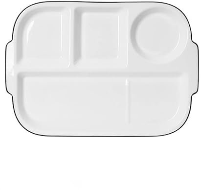 OnePine Piatto Ceramica con Scomparti, Piatto Dieta per il Controllo Delle Porzioni, Piatto Diviso in 4 Parti, Piatto con Divisori Adulti per Dimagrire
