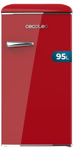 Cecotec Mini Nevera Retro Bolero CoolMarket TT Origin 95 Red E. Mini Frigorífico Retro Rojo, 89Cm de Alto y 49Cm de Ancho, 95L de Capacidad y Clase E
