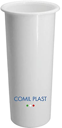 Comil Plast | Portafiori Interno in plastica per Vaso da cimitero Colore Bianco | Diametro 7,5 cm, Altezza 18 cm.