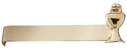 Needzo First Communion Tie Clip, Chalice and Host Bar, for Son, Grandson, or Nephew, 1.25 Inches, L, Non-Precious Metal, no