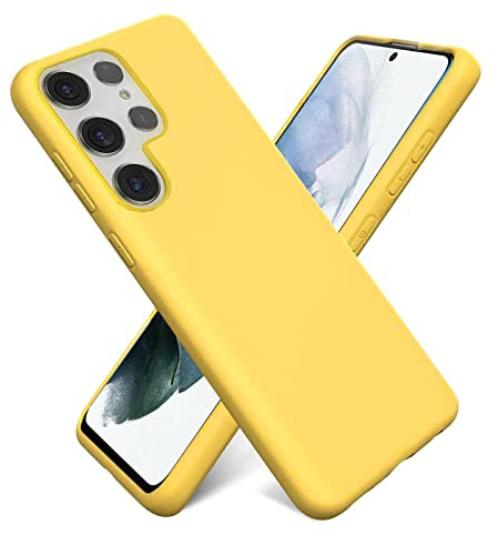 Verco Handyhülle für Samsung Galaxy S23 Ultra Hülle, Case Silikon Gel [weiches Innenfutter] Schutzhülle für Samsung S23 Ultra Case stoßfest, Gelb