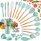 TWBEST Ustensiles de Cuisine,Set de 49 Accessoire Cuisine Set Sans BPA,20 S Crochets,Batterie de Cuisine antiadhésive