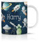 iCaseDesigner Personalised Childrens Mug - Unbreakable Lightweight Polymer - Add Your Own Name - Spaceman Alien Planets