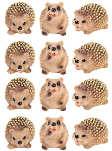 Yardwe Mikrolandschaft Igel Dekofiguren - 6 Stück Harz Miniatur Tierfiguren Für Garten, Schreibtisch Und Puppenhaus Dekoration
