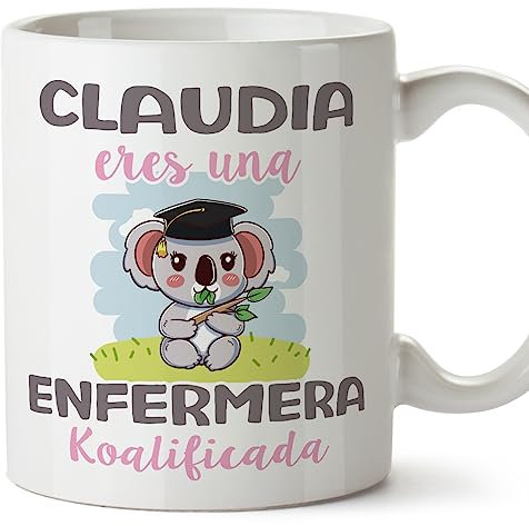 MUGFFINS Tazas Personalizadas para ENFERMERA - En Español - Koalificados Personalizados - 11 oz / 330 ml - Regalo Personalizable original y divertido