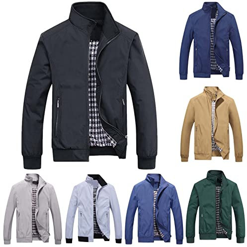 Blouson Hommes Léger été Vestes Casual Coupe-Vent Transition Bomber Blouson