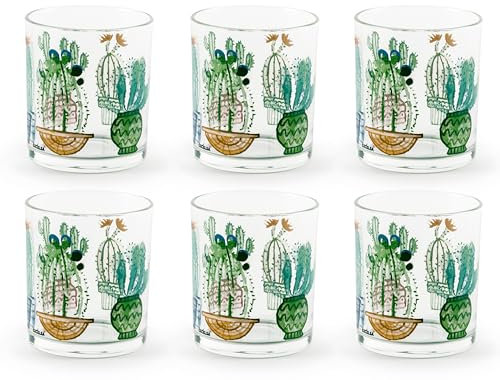 Excelsa Cactus Set 6 Bicchieri, Vetro, Capacità 250 Ml.