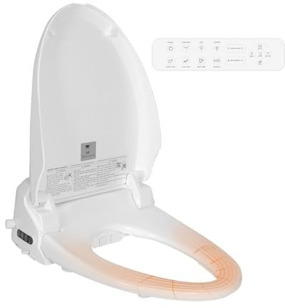 YU YUSING Intelligenter Smart Toilettensitz WC Bidet mit Düse, Toilette Dusche Bidet Beheizter Sitz mit Absenkautomatik, Einstellbarem Wasserdruck, Warme Lufttrocknung,Fernbedienung(V Type)