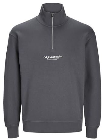 Jack & Jones Jorvesterbro Sweat Quarter Zip Hn Noos, Iron Gate, L