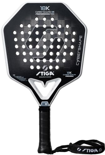 STIGA Pala de Pádel Cybershape 18K - Control Máximo y Prestaciones Avanzadas - Tecnología Avanzada de Fibra de Carbono, Sweet Spot Ampliado - Ideal para Jugadores Expertos y Torneos