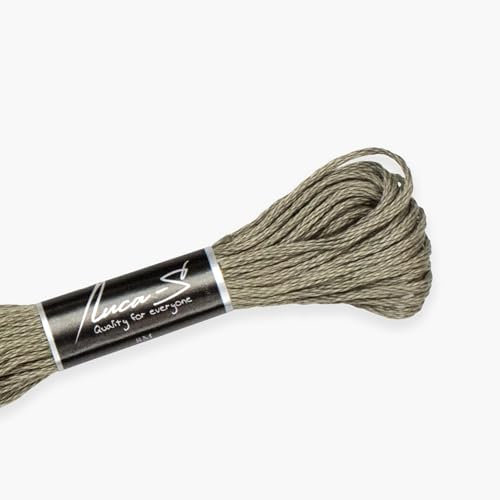 Confezione da 12 fili da ricamo Luca-S, 100% cotone Giza, certificato Oeko TEX, 495/DMC 646/Anchor 1040