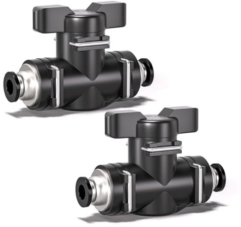 Innfeeltech 10 Stück 10mm schwarzer gerader pneumatischer Kugelhahn mit Push-to-Connect Anschluss