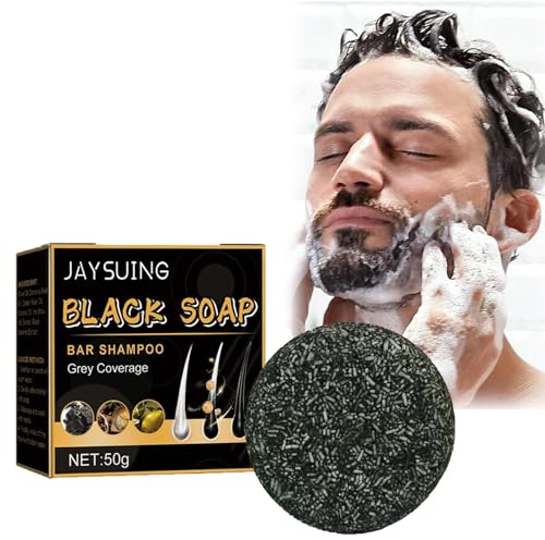 Shampoo Bar Grau Glanz Seife Haarseife gegen Graue Haare Haar Revitalisierungsbar Natural Hair Darkening Shampoo Bar Solid Shampoo Bar für Haar Anti Graue Haare für Männer und Frauen (1PC)