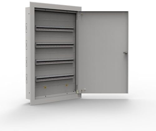 Doktorvolt Verteilerkasten Sicherungskasten Aus Metall Verteilerschrank Unterputz Stromverteiler Baustromverteiler 96 Module 4 Reihen IP30 1659