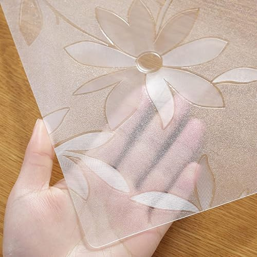 XCKJYDCDB 2mm transparente Tischdeckenschutzfolie, transparente Tischdecke, weiche PVC-Kunststoffoberfläche, einseitig matt, blasenfrei, geeignet für Glastisch, Esstisch (60x60cm(24x24in))