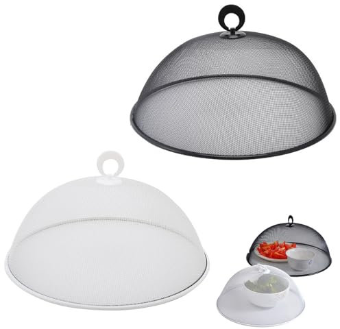 DUOHERESHUI Cubierta para Alimentos, 2 Piezas Cubierta Protectora De Alimentos, Campana para Alimentos, Malla Protectora Alimentos, para Fiestas Fruta Comida Barbacoa Picnic (2 Colores, 30cm)