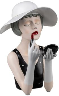 formano Deko-Büste Dame mit Lippenstift Handbemalt Bunte Skulptur 30 cm Figur Frau Women groß Dekoration