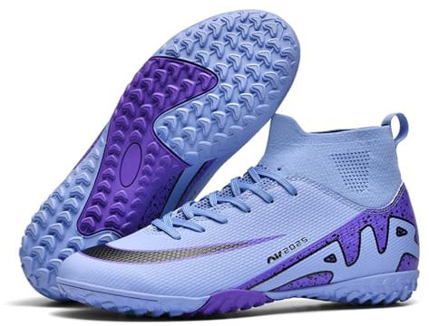 sudorun Scarpe da calcio da uomo in erba artificiale, scarpe da calcio, scarpe da calcio, scarpe da ginnastica da interni per ragazzi, 2039 Tf Viola, 40 EU