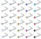 Incaton 30Stk Nasenpiercing 20G Nasenstecker L Spiralpiercing Nasenpiercing Stud Piercing Schmuck 0.8mm