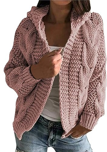 FUPODD Pullover & Strickjacken Für Damen Strickjacke Damen Grobstrick Strickmantel Wollstrickjacke Damen Cardigan Damen Strickmantel Damen Strickpullover Damen Strickjacke Damen Pulli Damen