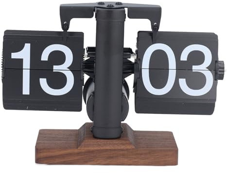 Retro Digital Flip Down Uhr, Vintage Automatic Page Turning Clock Flip Desk Clock Table Clock, Mechanical Flip Down Clock 24 Stunden für Zuhause, Büro, Schule, Hotel, Café
