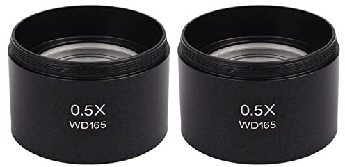 Heozlion 2X Wd165 0.5X Stereo Microscope Auxiliary Objective Lens Barlow Lens with 1-7/8 Inch(M48mm) Mounting Thread