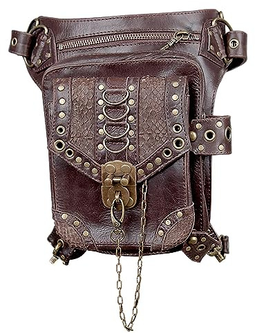 Steampunk-Gürteltasche für Renaissance, Steampunk-Tasche, mittelalterliche | Tasche aus PU-Leder | Gürteltasche, Gothic-Steampunk-Tasche für Wandern, Reisen, Männer und Frauen