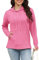 Rvinroo Damen Hoodies Plus Size Sweatshirts Langarm Winter Kapuzenpullover Lässig Kängurutasche Strickwaren Rosa M