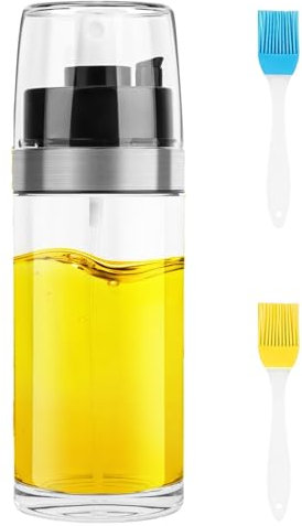 TNOMSNO Pulverizador Aceite Spray 2 en 1 Aceitera Spray Pulverizador, Vertedor Dispensador de Aceite de Oliva, Aceitera Vaporizadora Antigoteo para Cocinar, Pulverizador de Aceite para Cocinar