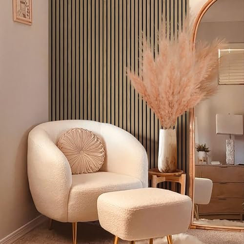 Jobu | Acoustic Wood Veneer Slatted Panels for Wall Decor | 240cm (L) x 60cm (W) x 2.1cm (D) (Walnut, Single)
