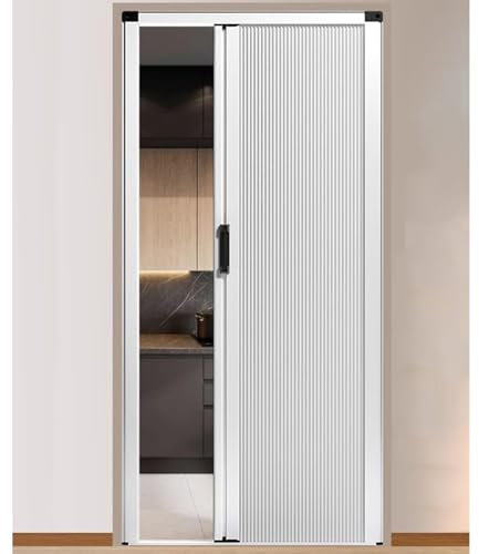 Porte a libro Porta pieghevole senza foratura, Porte scorrevoli a fisarmonica oscuranti personalizzabili per spazi grandi e piccoli, Porta divisoria per magazzino, cantina, hotel, negozio.(100x200cm/3