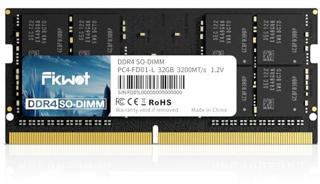 Fikwot DDR4 RAM 32GB 3200MHz CL22 1.2V SODIMM 260 Pin Intel AMD Laptop-Speicher für Spiele und Professionellen Einsatz