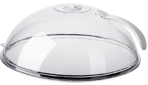 GjnjfdF 26 x 26 x 10 cm Anti-Splash Lid for Microwaves Microwave Cover Transparent Round Cover Imitation PVC for Food Oven Fridge