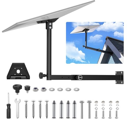IMAYCC Starlink Mount Gen 3/4/4X/3V,360°Adjustable Telescoping Long Arm | Heavy Duty Waterproof Rustproof Starlink Wall Mount with Pipe Adapter for Gen 3/4/4X Starlink Internet Kit for Wood Walls