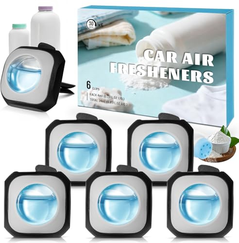 Scent-Hi Parfum pour voiture, Talc bébé, 6 x 4 ml | Senteur Talc bébé douce et poudrée, conçue pour apporter une touche parfumée à l’habitacle