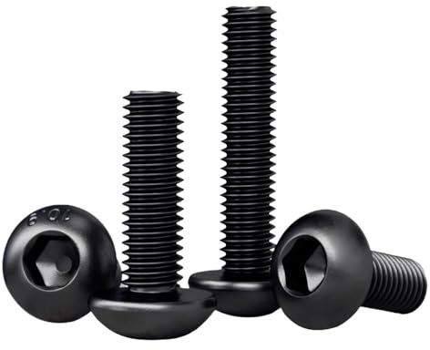 Tornillos de cabeza hexagonal Allen de acero al carbono negro de grado 10.9, M2M2.5M3M4M5M6M8, for carenado de motocicleta, tornillos de cabeza redonda ISO7380.(M2 (100Pcs),3mm)