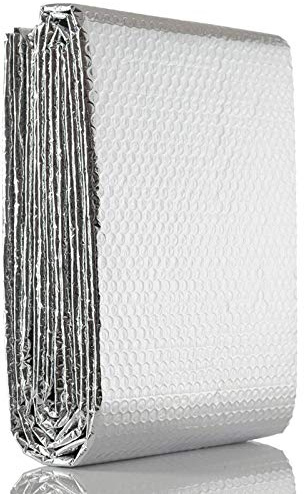 Radiator Reflector Panels, 1m x (1-10) m Aluminium Bubble Insulation Foil Self-Adhesive Walls,Campervan,Floors,Roofs(1mx1m)(1mx4m)