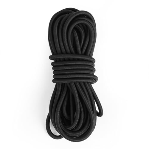 NUTKIT Gummirep 4 mm x 10 m, expanderrep svart, rund gummisnodd gummiband | Robust elastisk, gummisnodd och spännrep för släpvagn, solsegel, camping, trädgård, segling presenning, nät