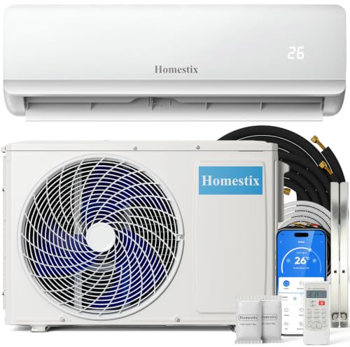 Condizionatore 12000 Btu Inverter Monosplit,con Pompa di Calore,Raffreddamento/Riscaldamento,Deumidificazione e Ventilazione,Ultra Silenzioso,Telecomando e App,Timer 24h, Modalità Notte ed Eco