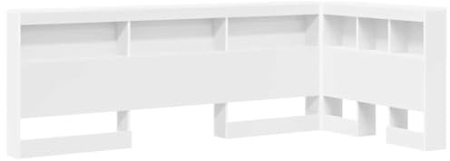 HFXHIJXQ Aufbewahrungskopfteil WeiÃŸ 90 cm Holzwerkstoff Modernes Regal mit Ladestation für Bücher & Deko Robustes Design für Schlafzimmer und Jugendzimmer